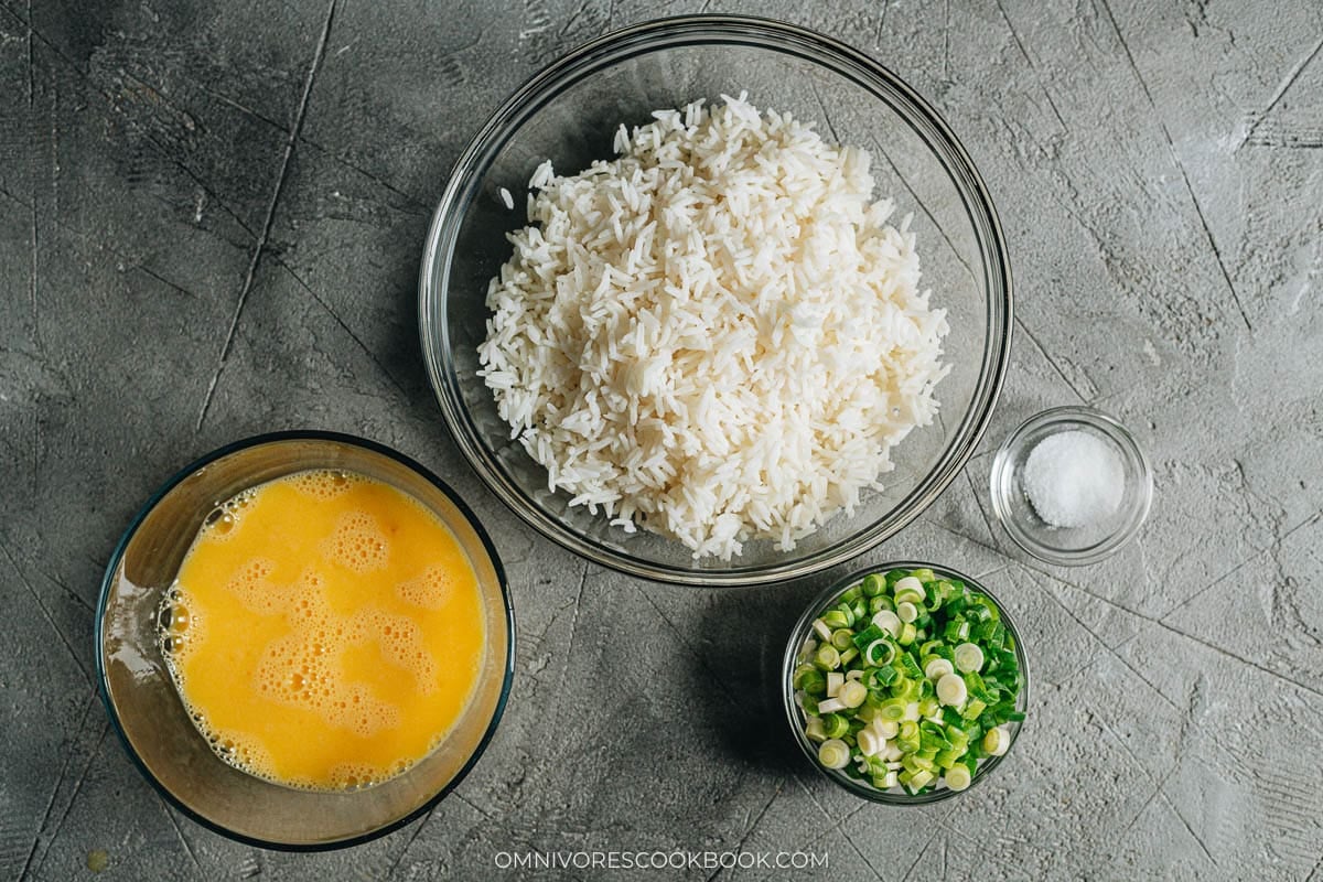 Ingredients for egg fried rice
