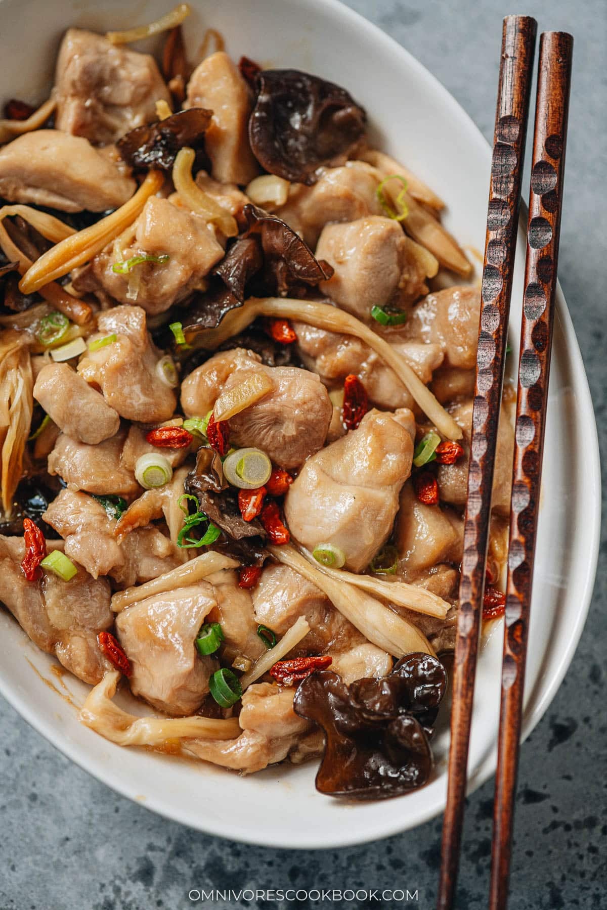 Homemade steamed chicken thigh