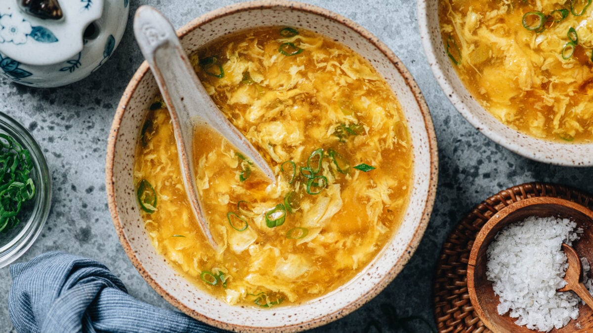 egg drop soup in a bowl