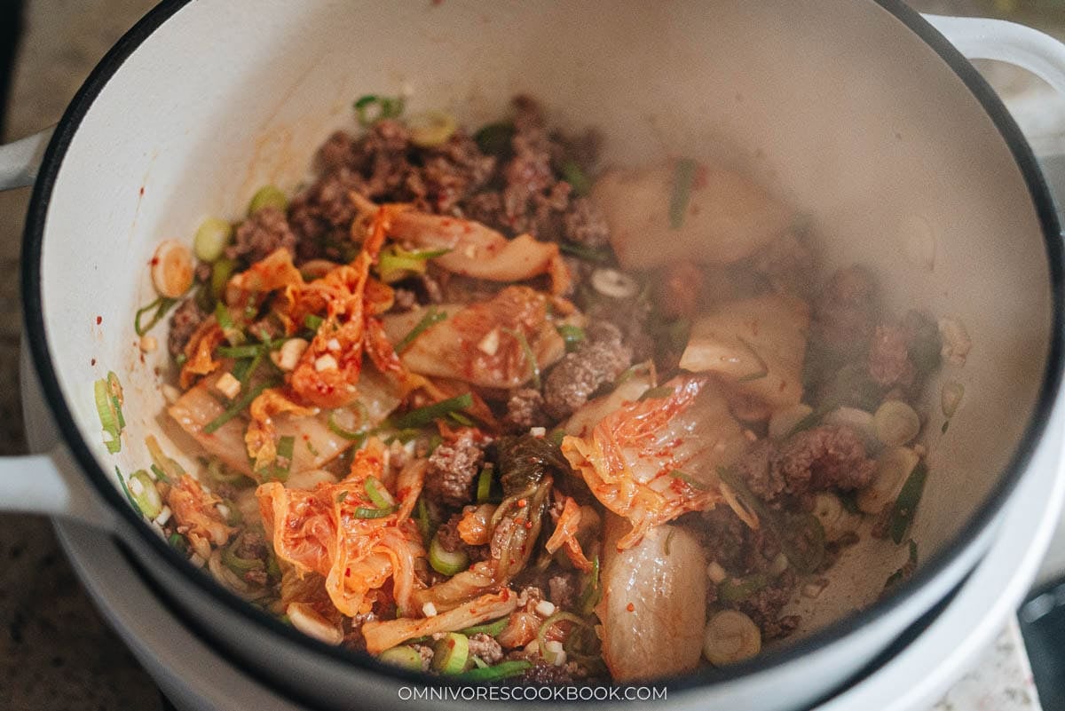building the broth with all the ingredients