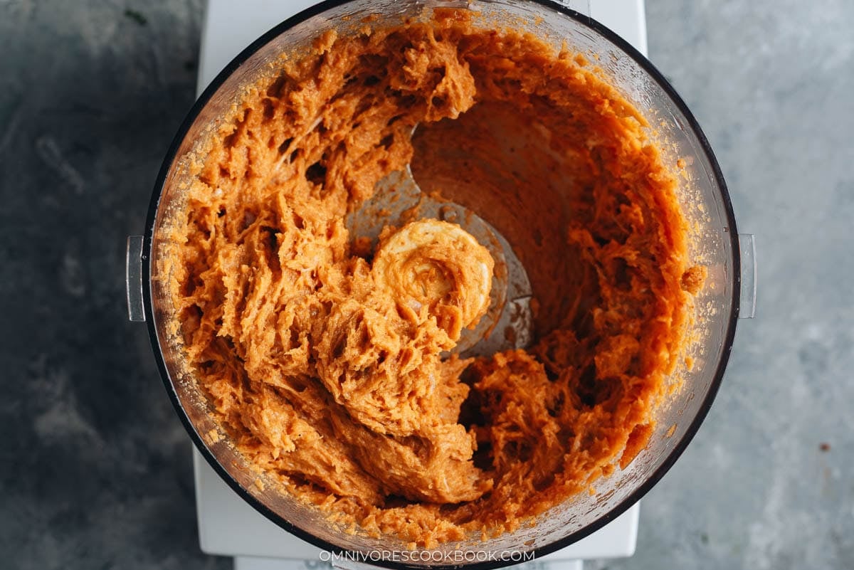 fish paste in proccesor