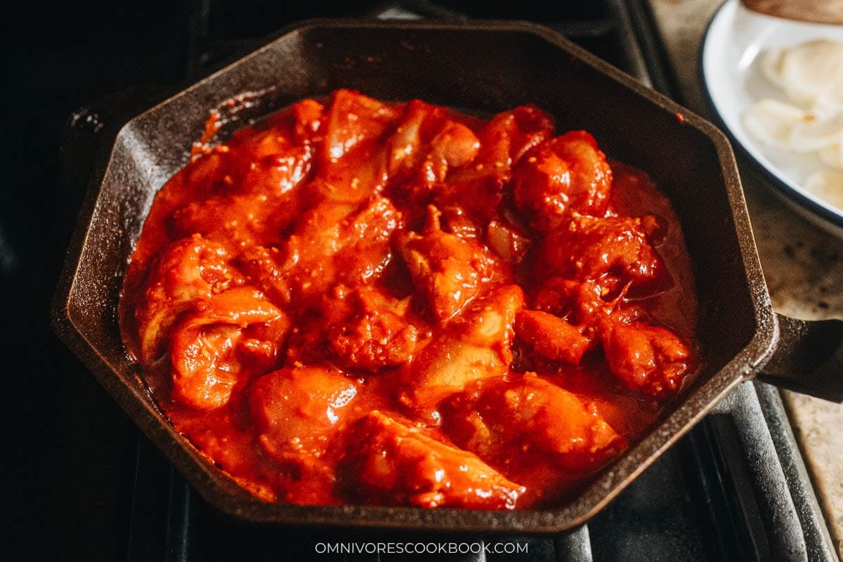 Cooking the chicken