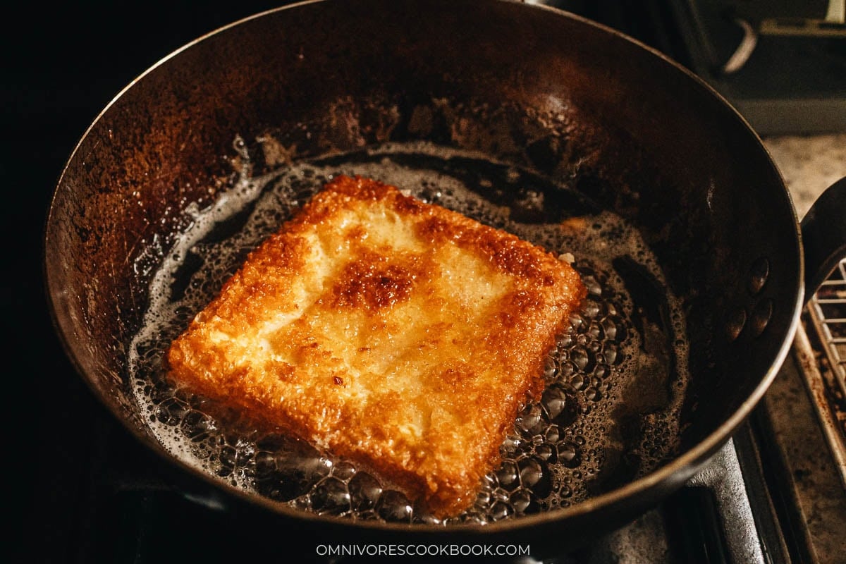 frying the patty