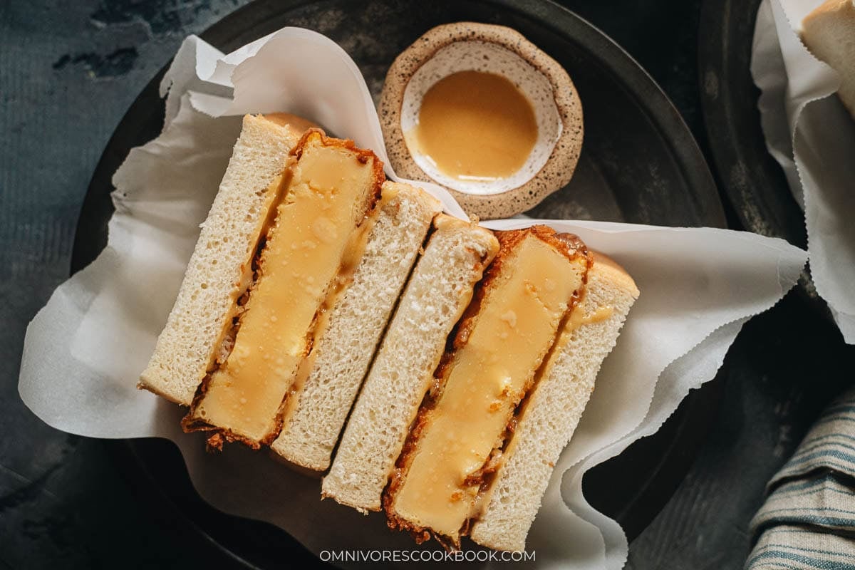 Egg katsu sando close-up