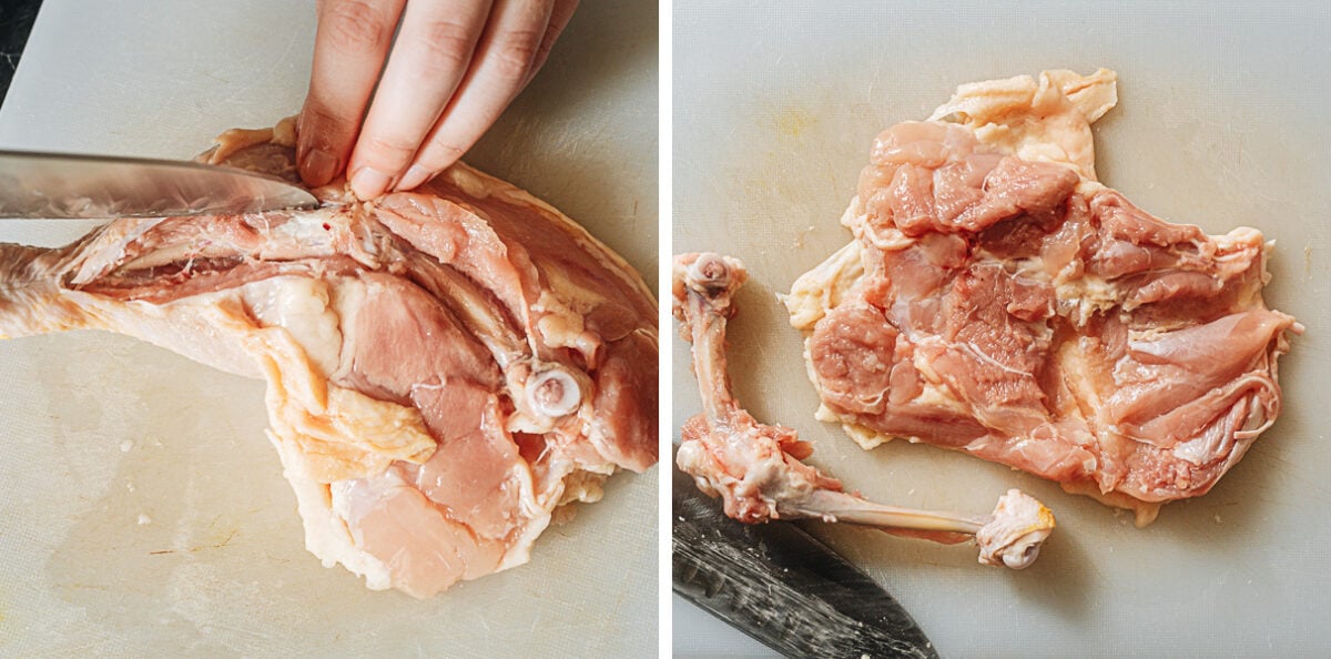deboning the chicken legs