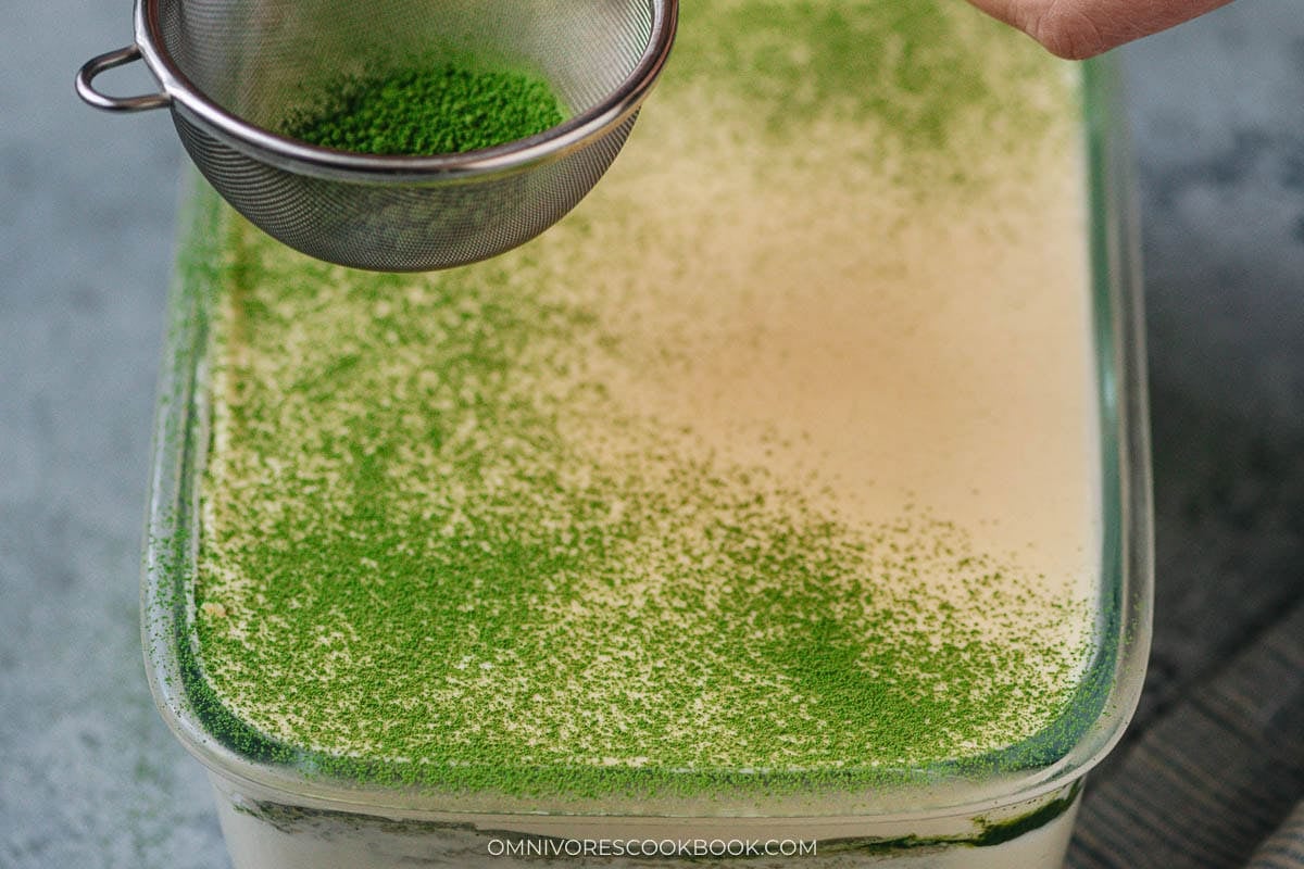 dusting with matcha
