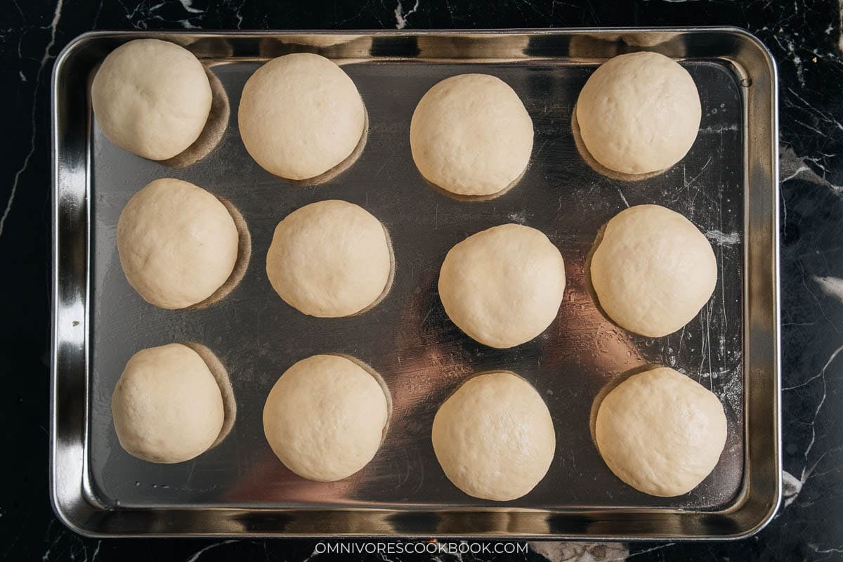 dough balls on a sheet pan