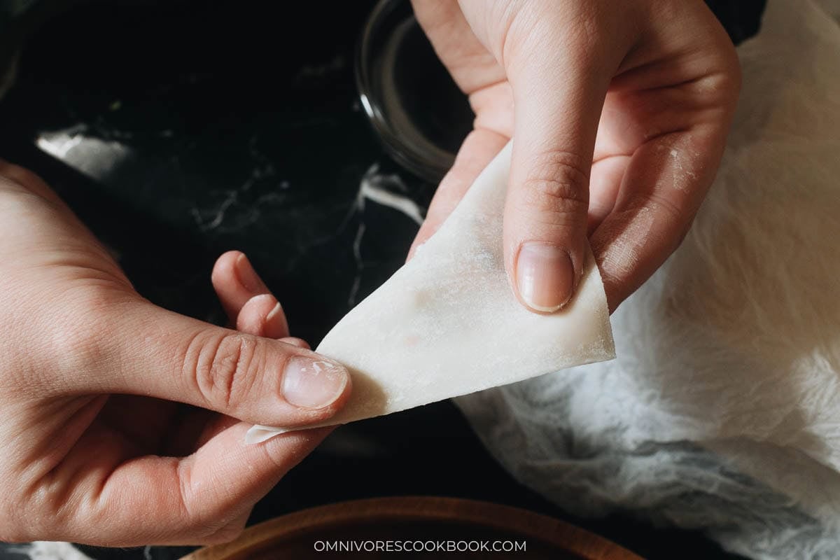 folding wrapper into triangle