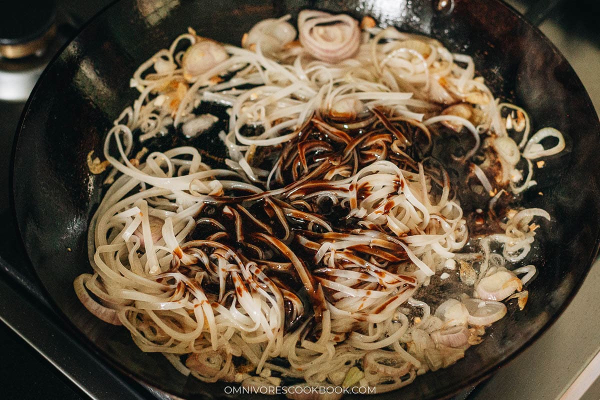 Tossing the noodles