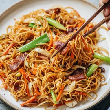 Bacon Pan Fried Noodles