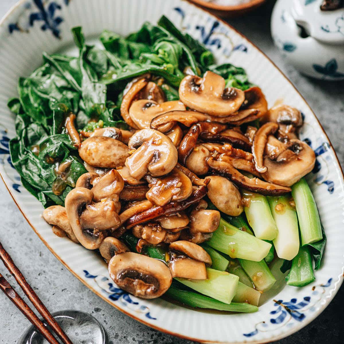Chinese Broccoli with Mushrooms