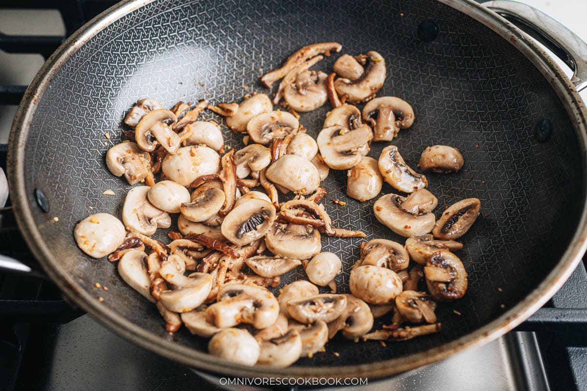 Cook the mushrooms