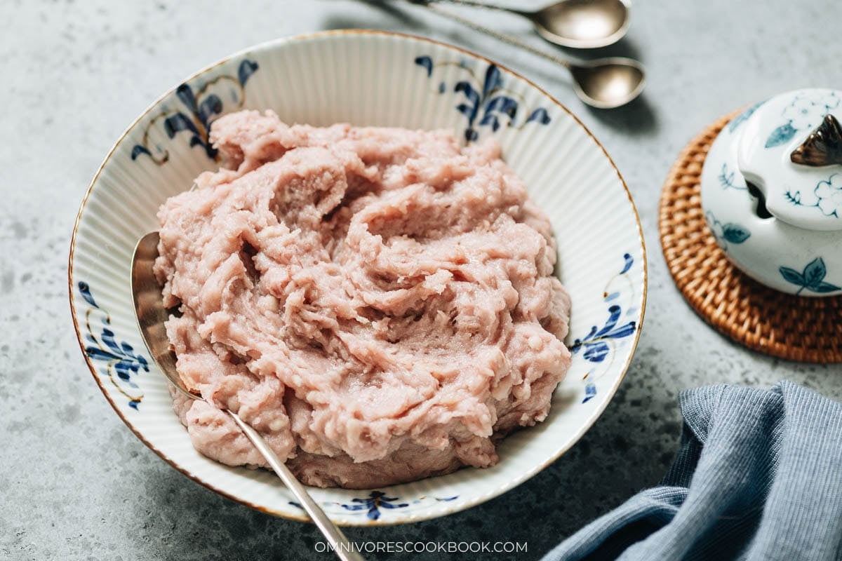 taro paste on a plate