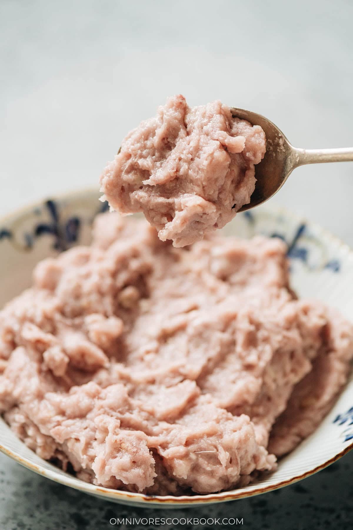 a spoonful of taro paste