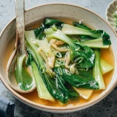 Shanghai-style bok choy soup with pickles