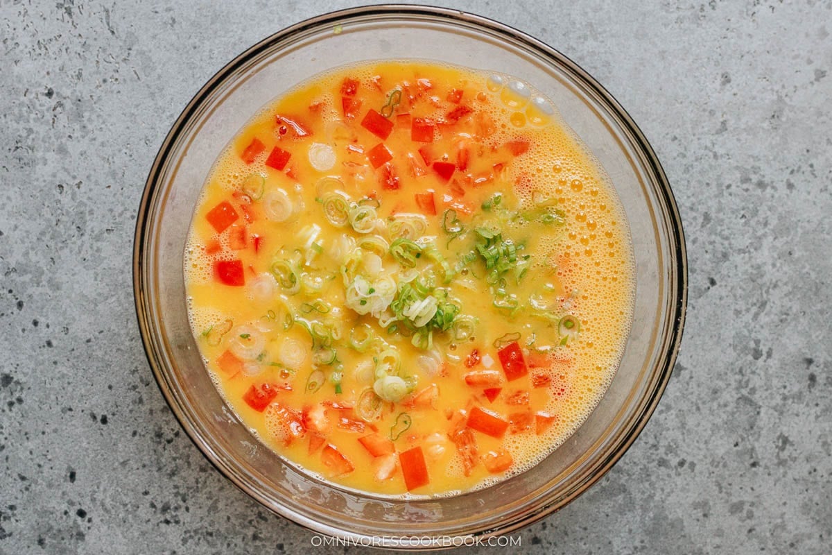 eggs and veggies in a bowl
