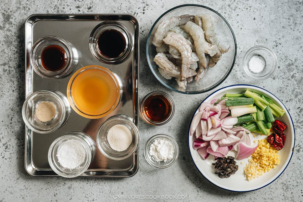Cantonese Shrimp with Black Bean Sauce ingredients
