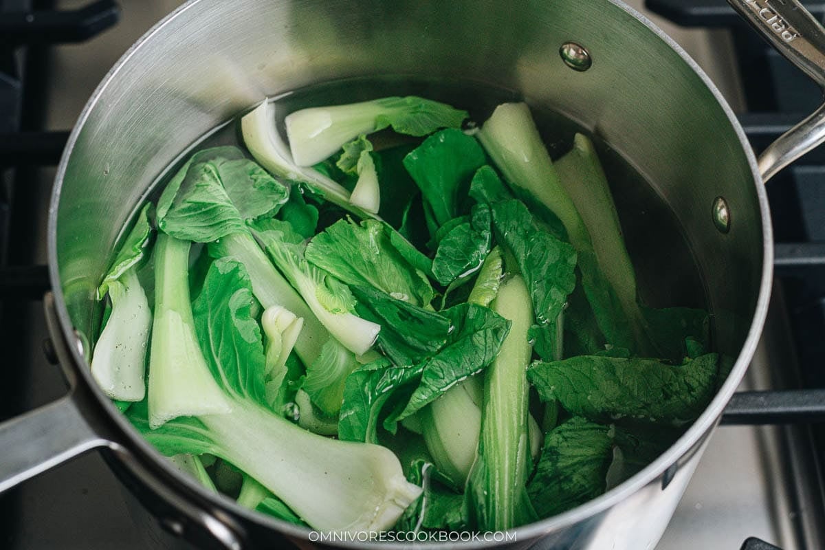 cooking the bok choy