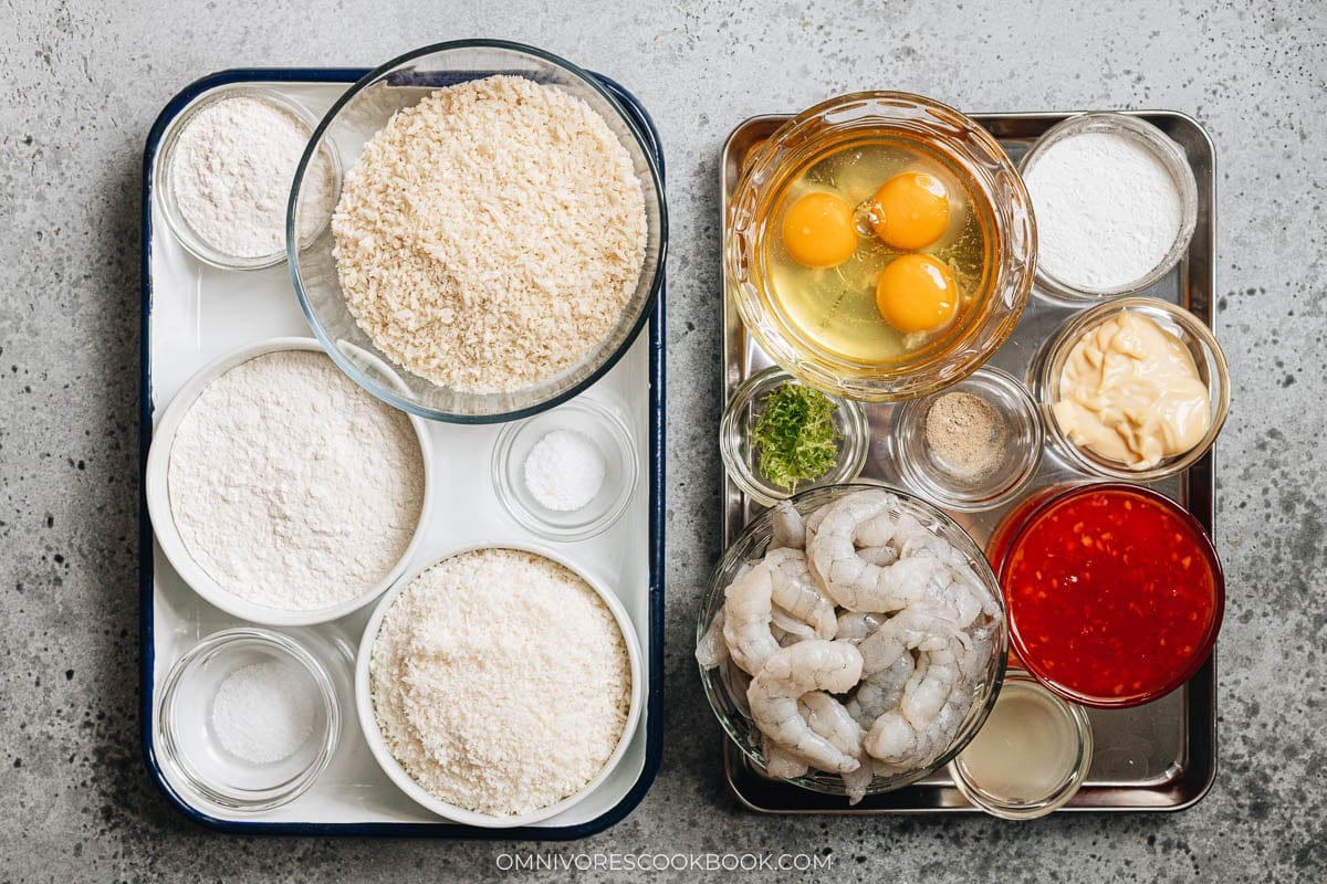 Air Fryer Coconut Shrimp ingredients