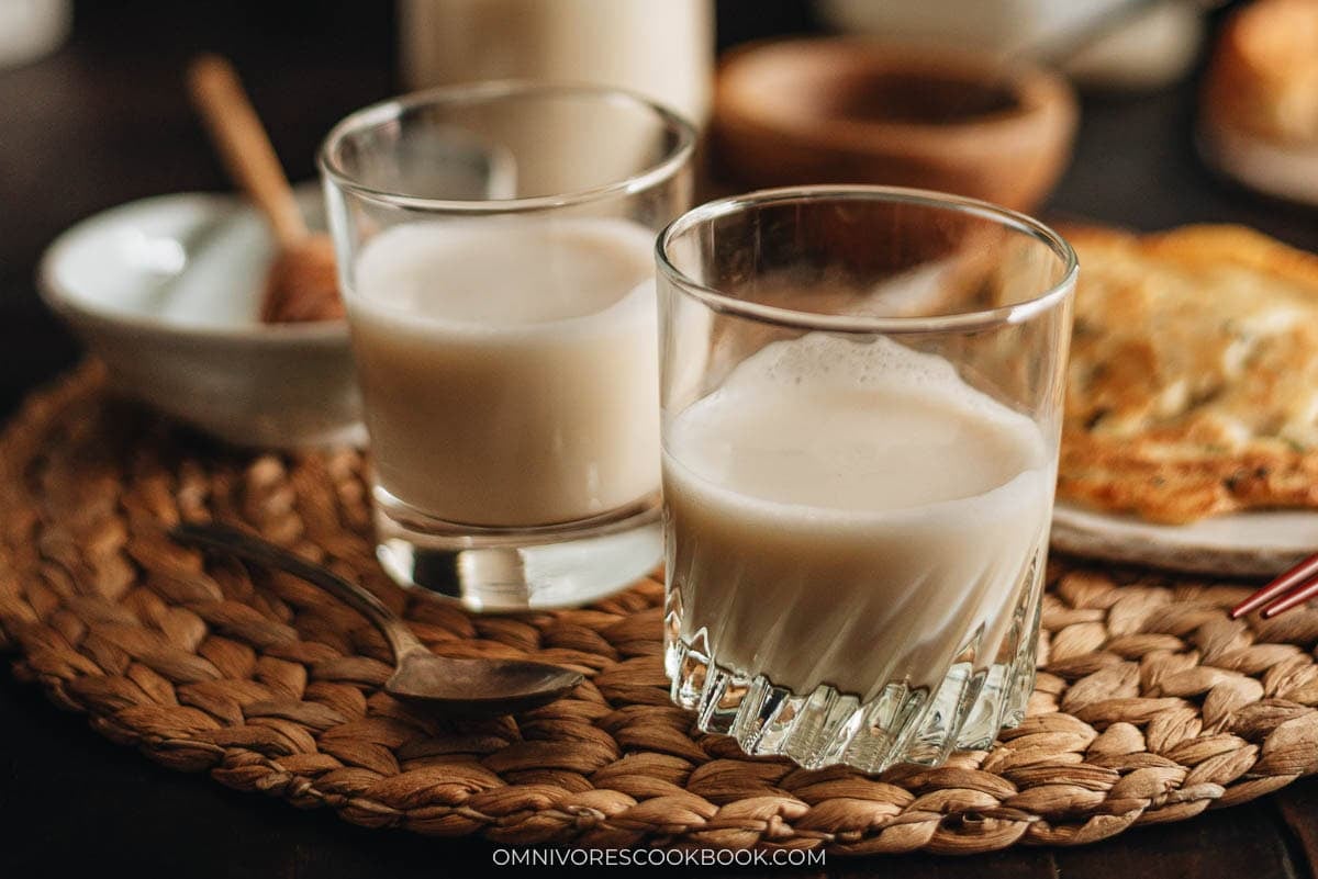 two glasses of soy milk 