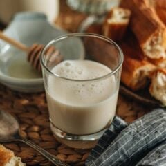 soy milk in a glass