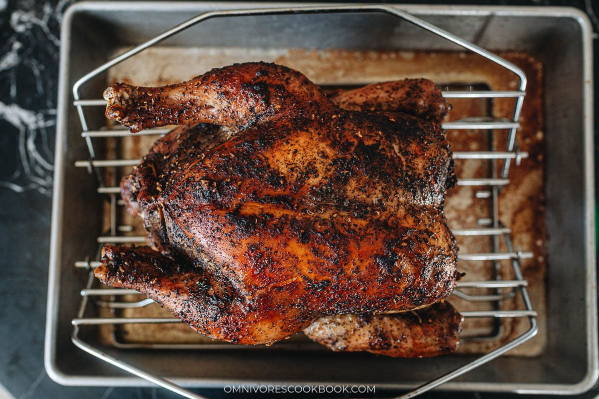 Sichuan roasted whole chicken with crispy skin
