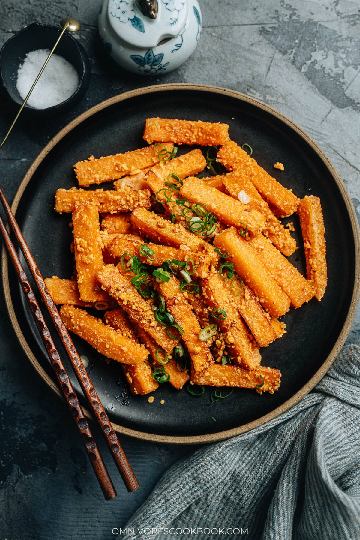 Stir fried pumpkin with salty duck egg