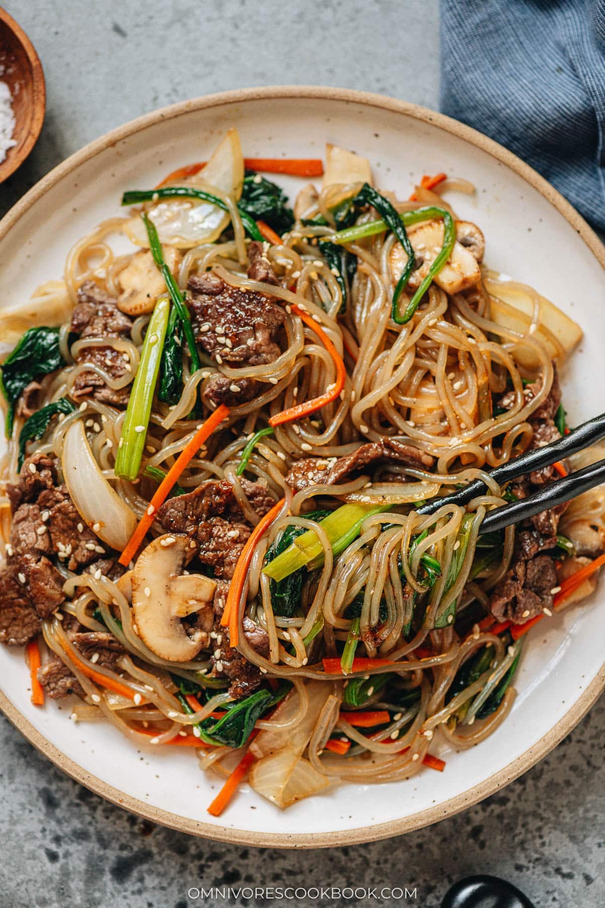 Japchae closeup